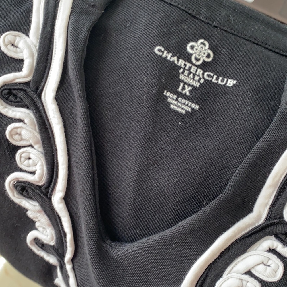 Charter Club long sleeve black top Sz 1X - Picture 5 of 6